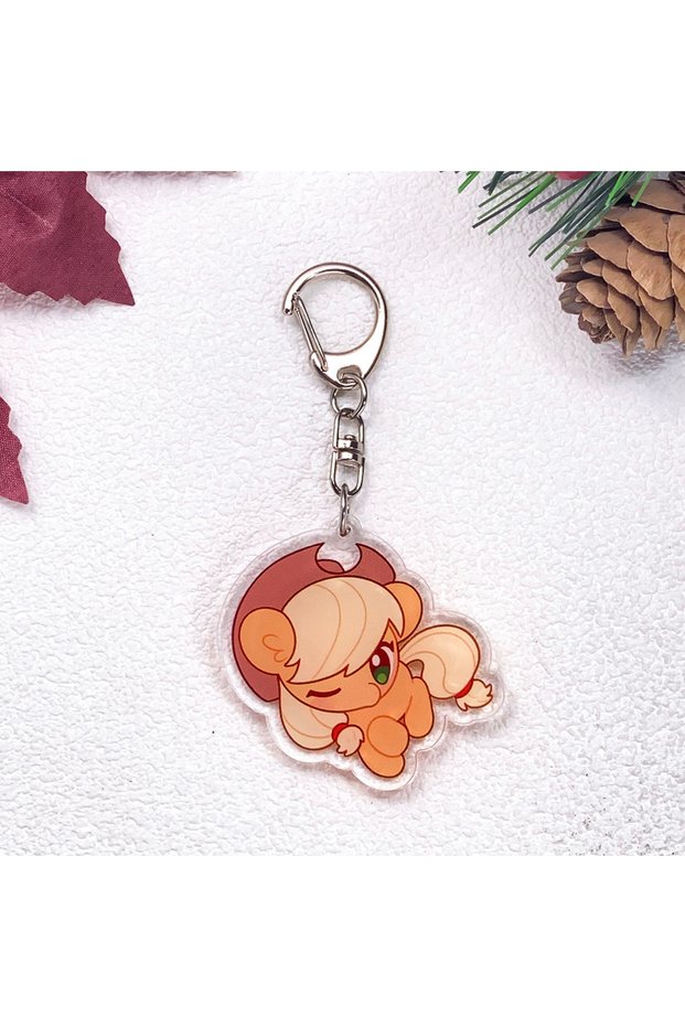 5 cm 5 1/5Pcs Cartoon My Little Pony Car Keychain Accessories Acrylic Cute Charms Pendant For Bag Fu