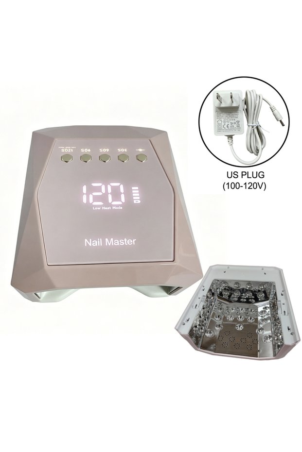 YH-601PRO PINK US Rechargeable Nail Lamp with 45 Pcs Big UV/LED Beads Mirror Base Nail Dryer Fast Cu