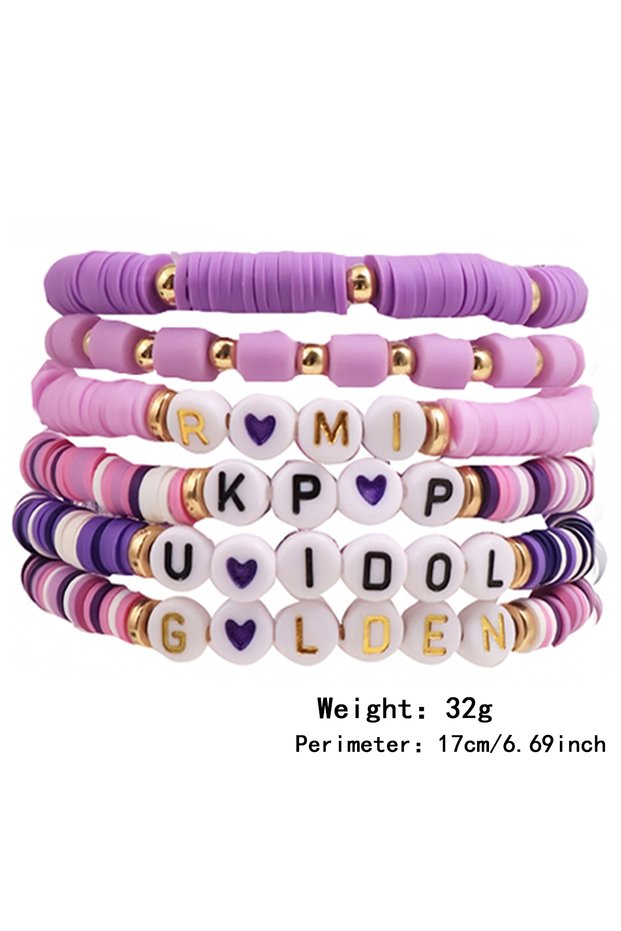 17cm SL0293-1 Hot Sale Demon Hunter Kpop Girl Group Handmade Beaded Colorful Polymer Clay Letter Bra