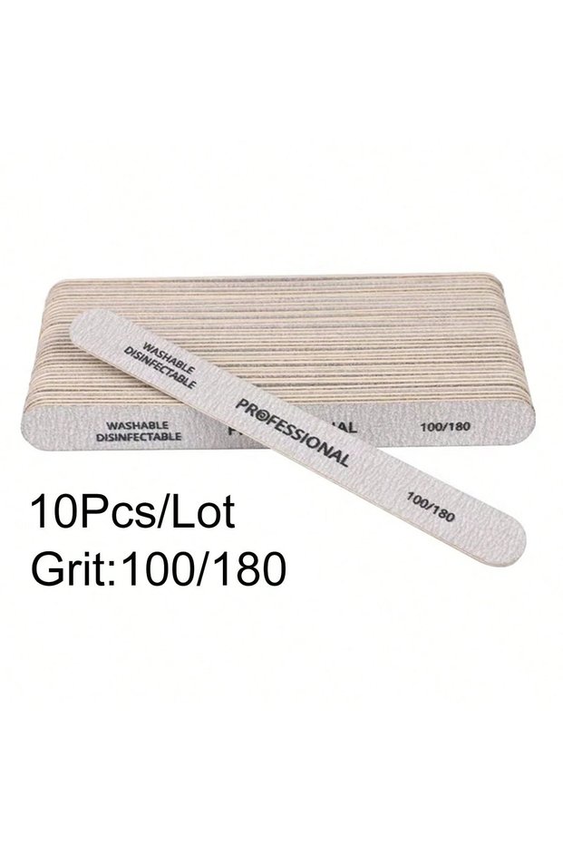 10Pcs 100-180 Grit 50Pcs Wooden Nail File Professional Sanding Buffer Files 100/180/240 Double Side