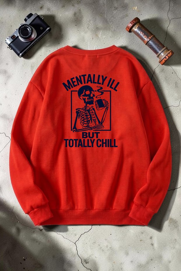 Unisex Printed Crew Neck Sweatshirt