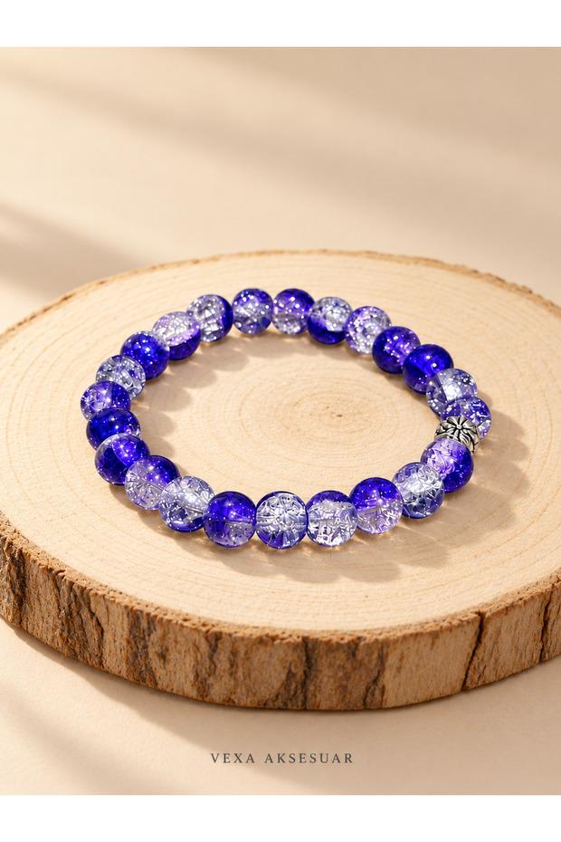 Flexible Foam Glass Beaded Unisex Bracelet – Single Bracelet with 8mm Color Options