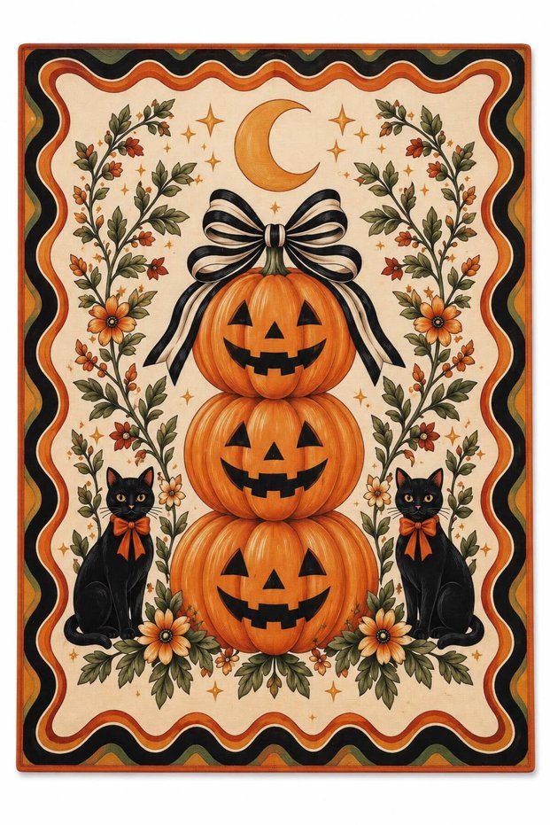 Eta Halloween Themed Pattern Woven Base Carpet Eta4399