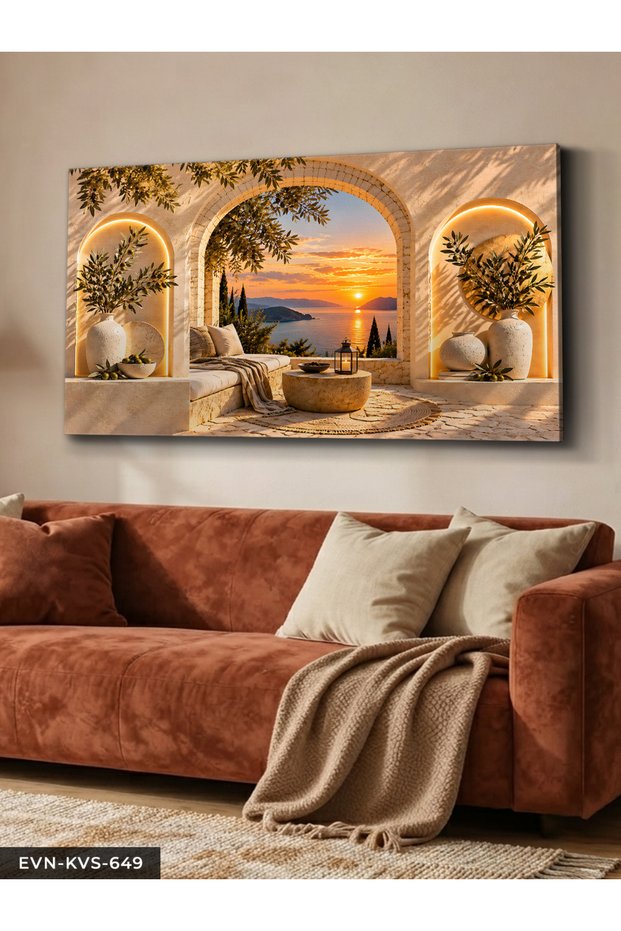 Sea View and Olive Tree One Piece Canvas - Canvas Painting