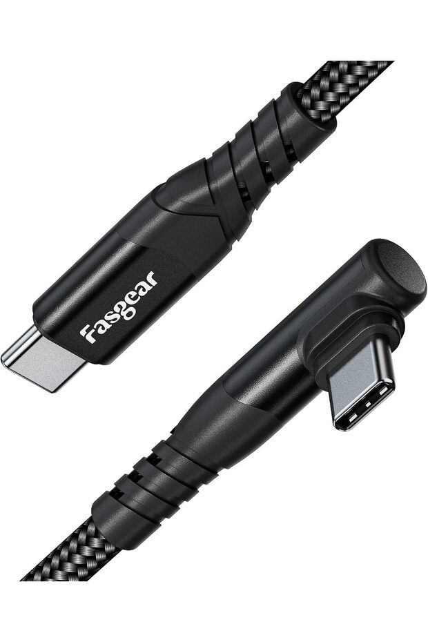 كابل USB C إلى USB C، 60 واط، من النوع C إلى النوع C (10 أقدام/3 متر، أسود)