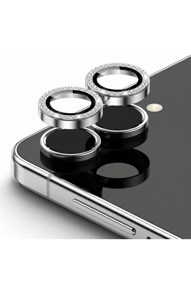 Sparkling Diamond Stone Single Camera Lens Protector Silver Compatible with Samsung Galaxy Z Flip 8