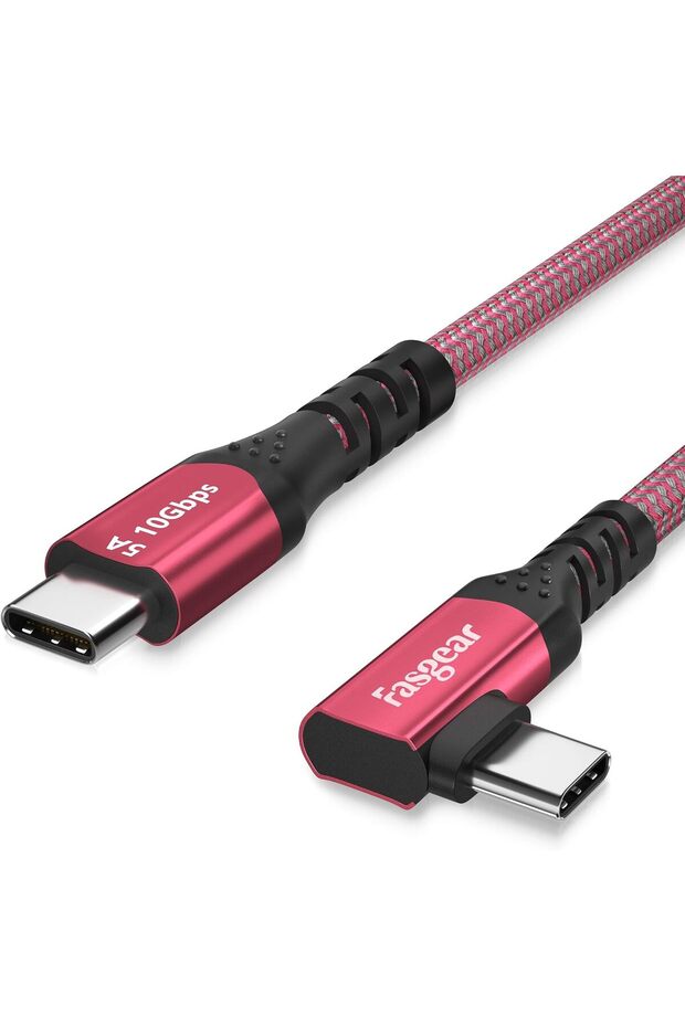كابل USB C إلى Type C بقوة 5 أمبير و100 واط، سلك USB 3.1 الجيل الثاني (3 أقدام، أحمر)