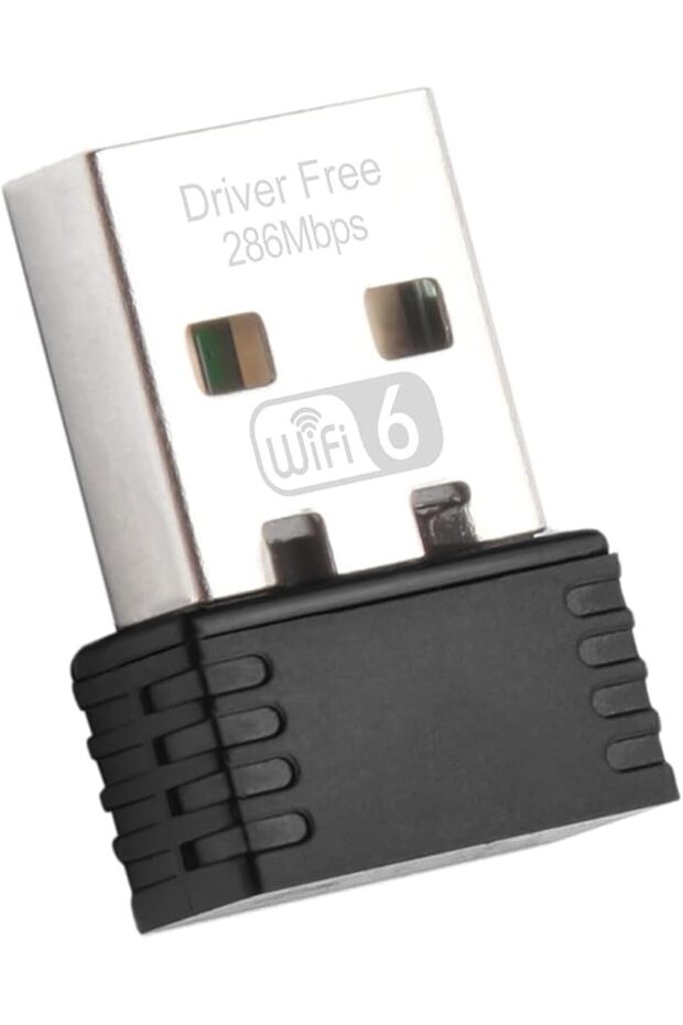 محول شبكة لاسلكية USB بتقنية WiFi 6، دونجل بسرعة 286 ميجابت في الثانية بدون الحاجة لبرامج تشغيل