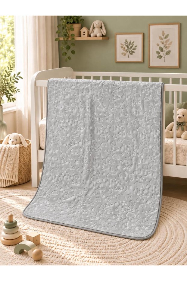 Baby Blanket Embossed Gray 100X120 cm Boxed
