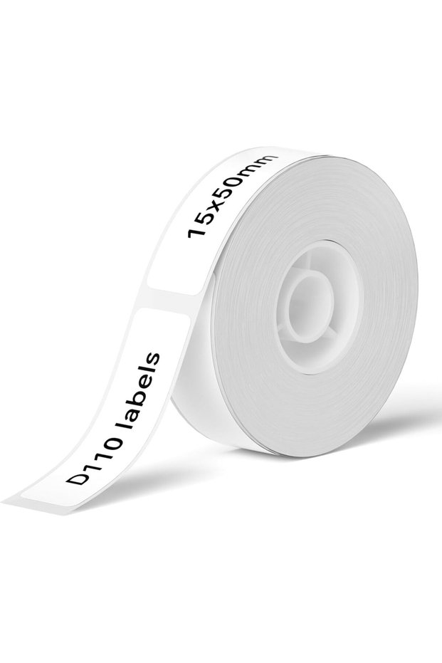 Thermal Label Maker Paper 0.59"1.96" White Stickers Waterproof Tear-Resistant Replacement for D11/D110 Label Printer Office&Home 130 Labels/Roll (15×50mm)