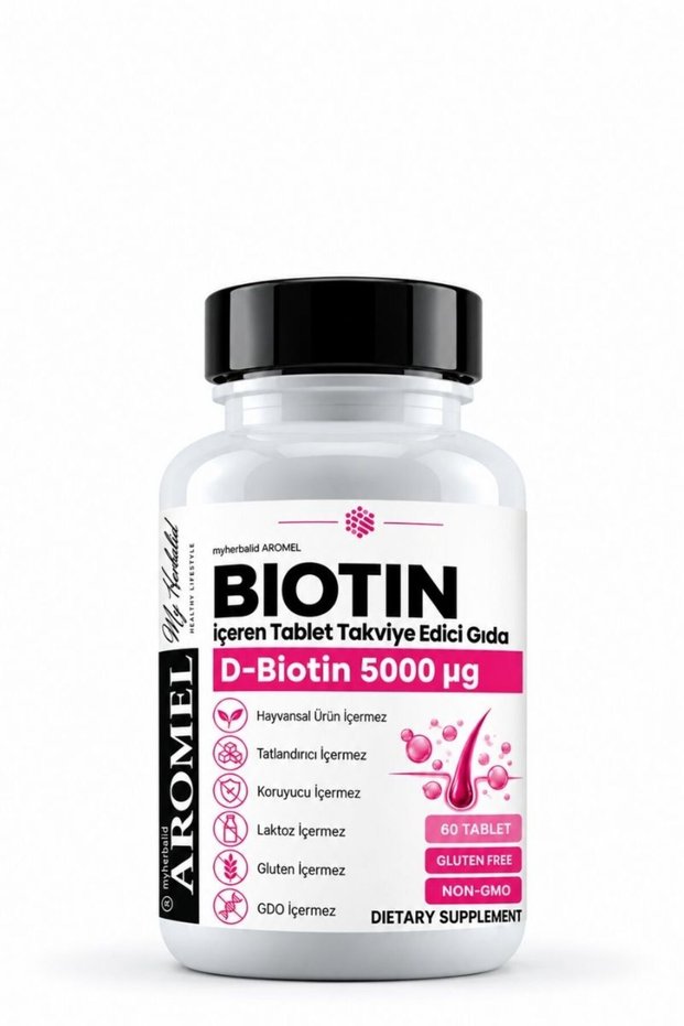 Biotin Tablets 60 Pieces | Supplementary Food Containing 5000 Μg D-Biotin