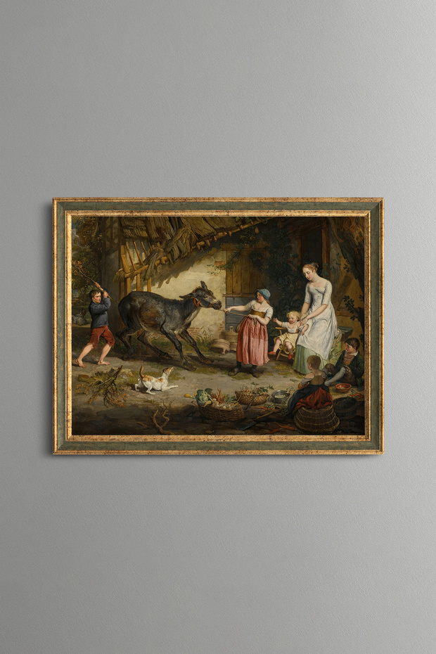 Stubborn Donkey - Vintage Patterned Painting - Fine Model