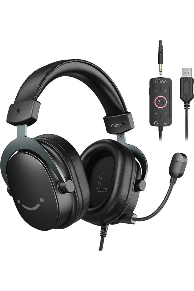 سماعة رأس سلكية للألعاب H9 مع ميكروفون، توصيل 3.5 ملم وUSB