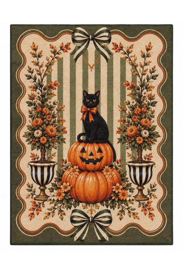 Eta Halloween Themed Pattern Woven Base Carpet Eta4402