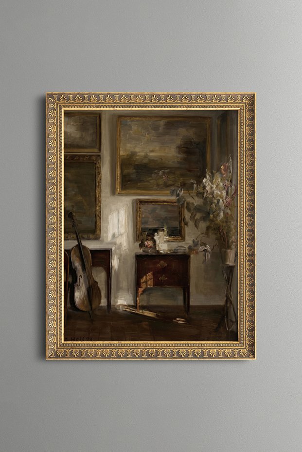 Classical Room Decorated with Paintings - Vintage Patterned Painting - Fine Model