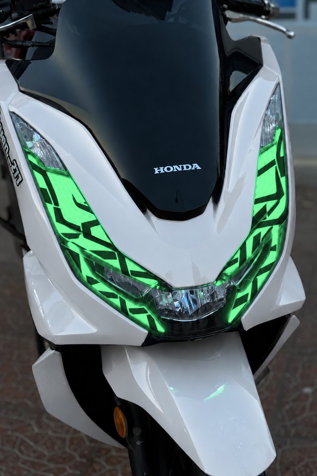 Honda Pcx Wide Fit Tribal Tattoo Pattern Headlight Film Headlight Design Sticker (2021-2022-2023-2024 Compatible)
