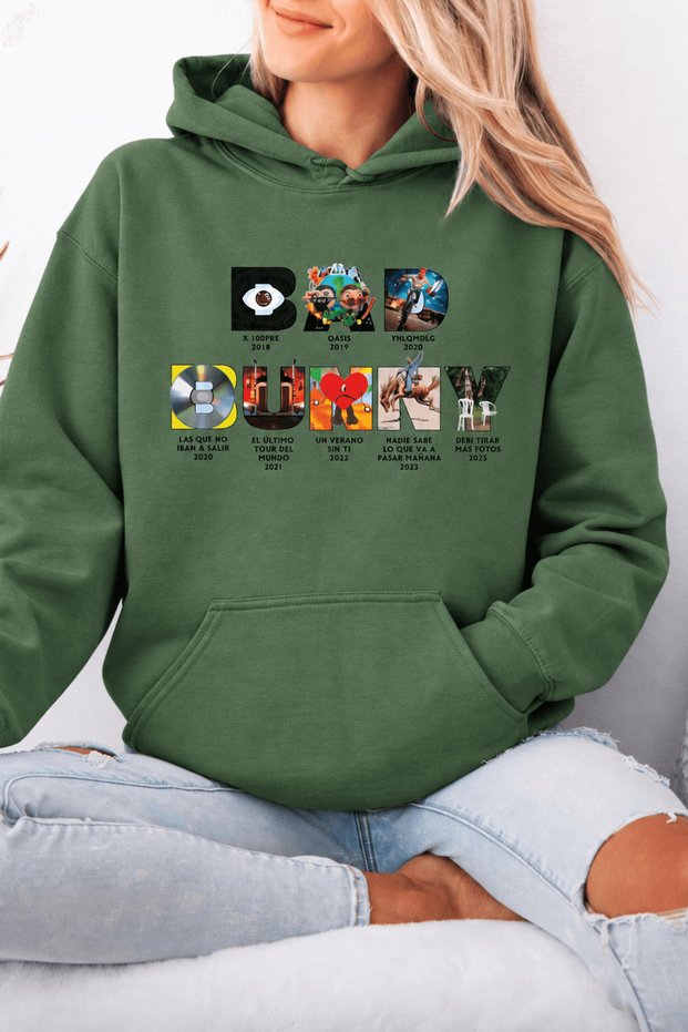 Bad Bunny Printed Cotton 3 Thread Threaded Oversize Sweatshirt