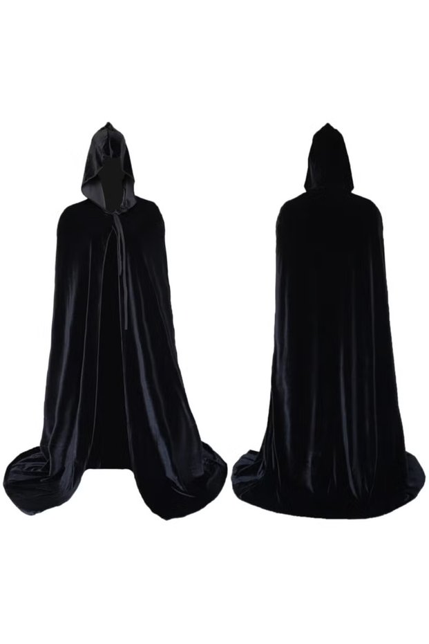 Kids Velvet Hooded Cloak for Cosplay Party Dress Fancy Dress Costume Accessory, Unisex Children Hooded Cloak