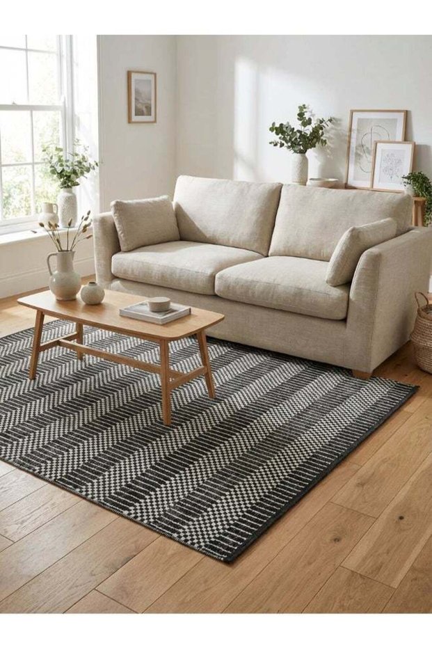 Carpet Rug Woven with Soft Texture |Neo Matrix Design - Grey