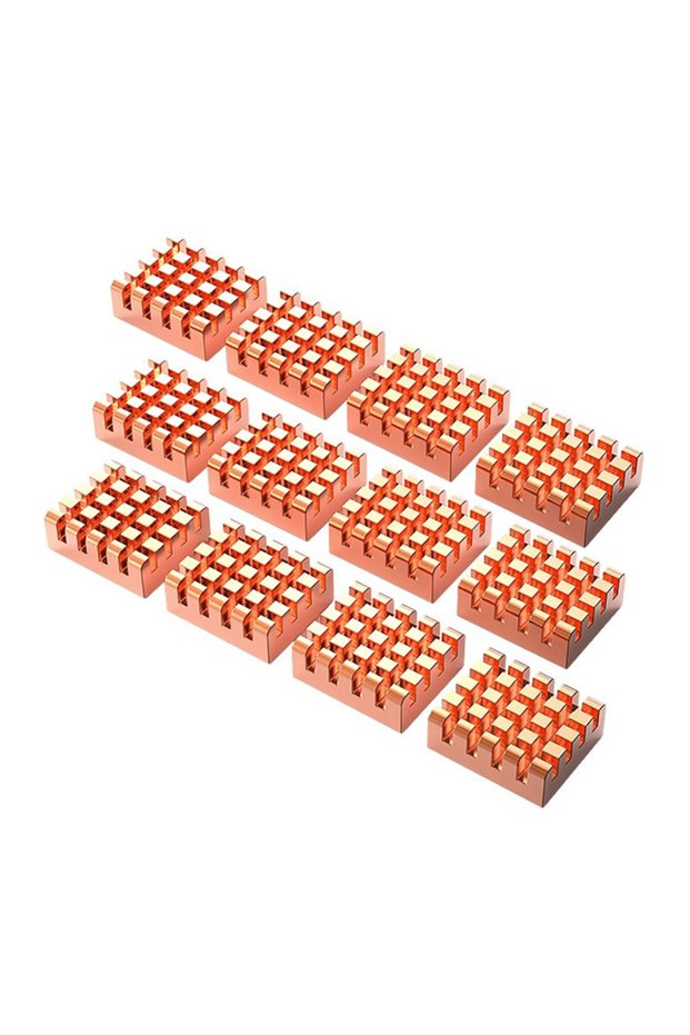 12pcs TEUCER 4/812-PCS VRAM Copper Heatsink 13x12x5mm Thermal Conductive Copper Sheet for Cooling Co