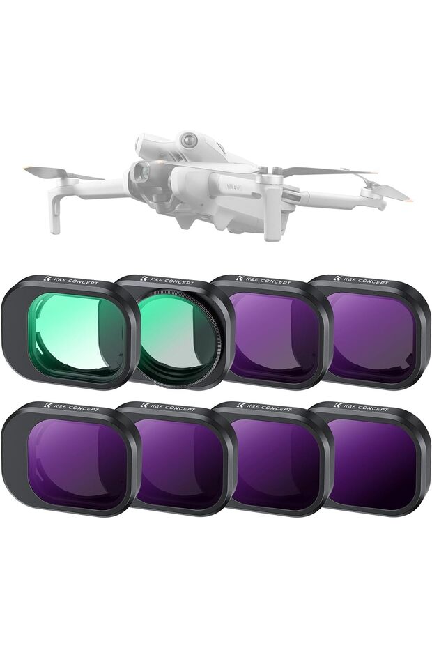 فلتر ميني 4 برو، طقم فلتر ND متعدد الطبقات لملحقات طائرة DJI Mini 4 Pro بدون طيار - 8 قطع ND8، ND1