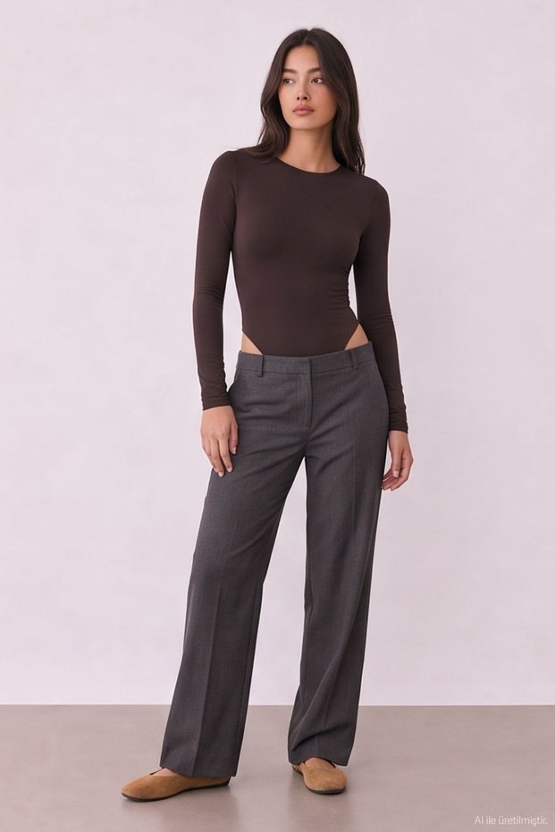 Snap Detailed Women's Blouse Blz02848 Brown