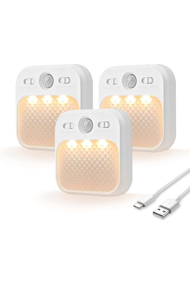 Motion Sensor Night Light, Wireless Rechargeable LED Night Light Indoor, 3 Sensor Modes&Adjustable B