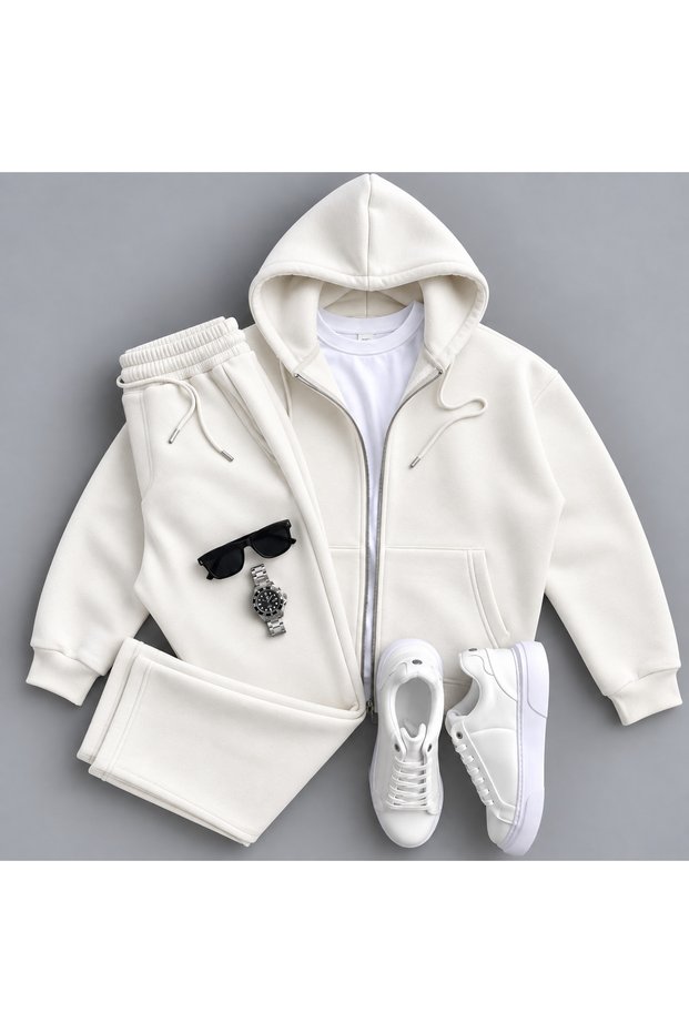 Unisex Hooded Cardigan Tracksuit Set 2-Piece Combination