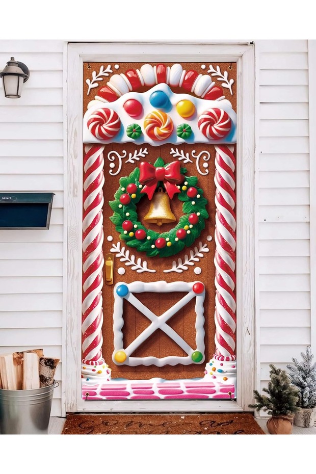 Elastic Door Decoration, Fabric Door Dressing, Christmas Decor, New Year, School Event Door Decoration