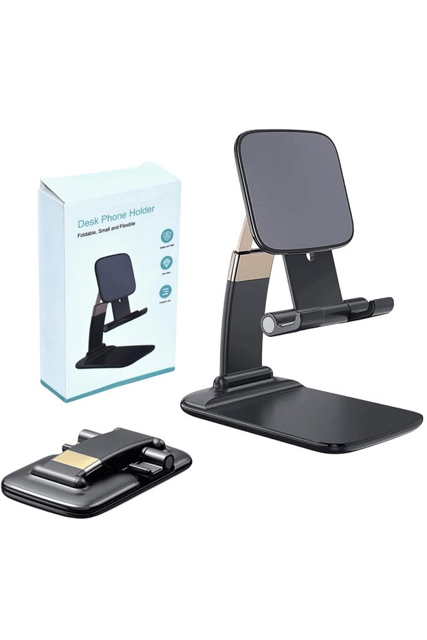 Foldable Adjustable Mobile Phone Stand for Desk – Universal Desktop Smartphone Holder with Non-Slip