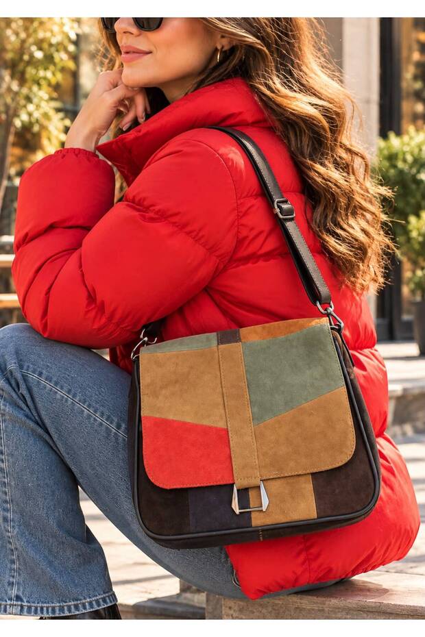 Genuine Suede Leather Women's Bag (28cm X 2cm)