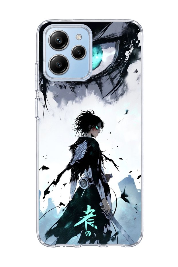 Poco M6 Pro 5g Compatible Anime Turquoise Eye Printed Transparent Phone Case