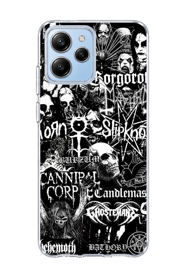 Poco M6 Pro 5g Compatible Gothic Music Collage Printed Transparent Phone Case