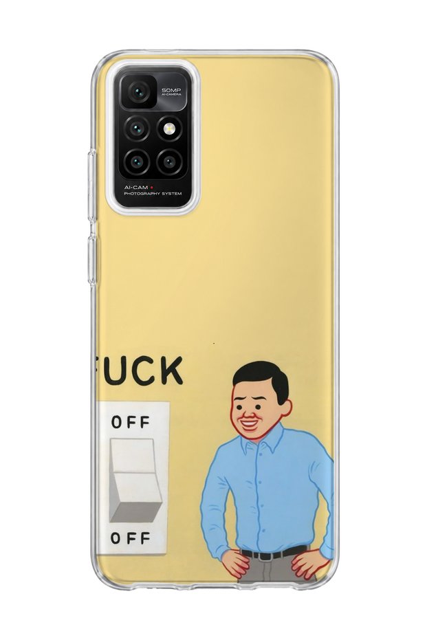 Redmi 10 2022 Compatible Funny Man Yellow Printed Transparent Phone Case