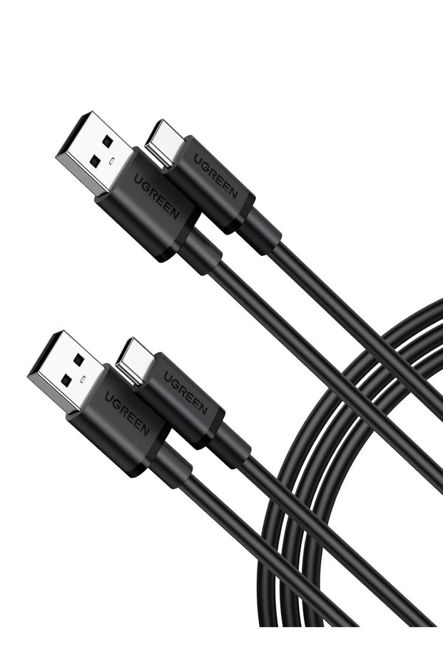 كابل Type C بطول 2 متر، عبوة من قطعتين، كابل شحن سريع 18 واط من USB A إلى USB C مصنوع من PVC