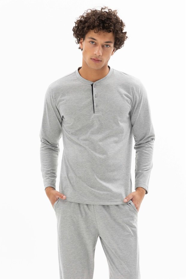 Kly Button Detailed Men's Pajama Set 26365