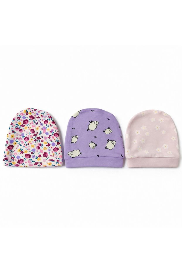 3-Piece Newborn Girl Baby Hat Set
