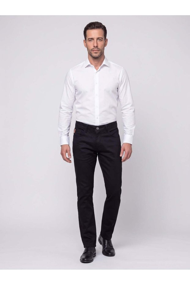 Black Regular Fit Men's Chino Trousers