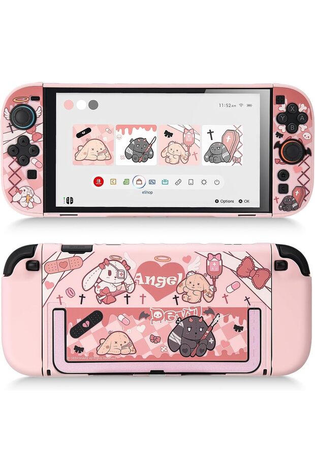 Protective Shell Compatible with Switch 2, Kawaii Cartoon Bunny Dockable Case for Switch 2, Anti-Scr