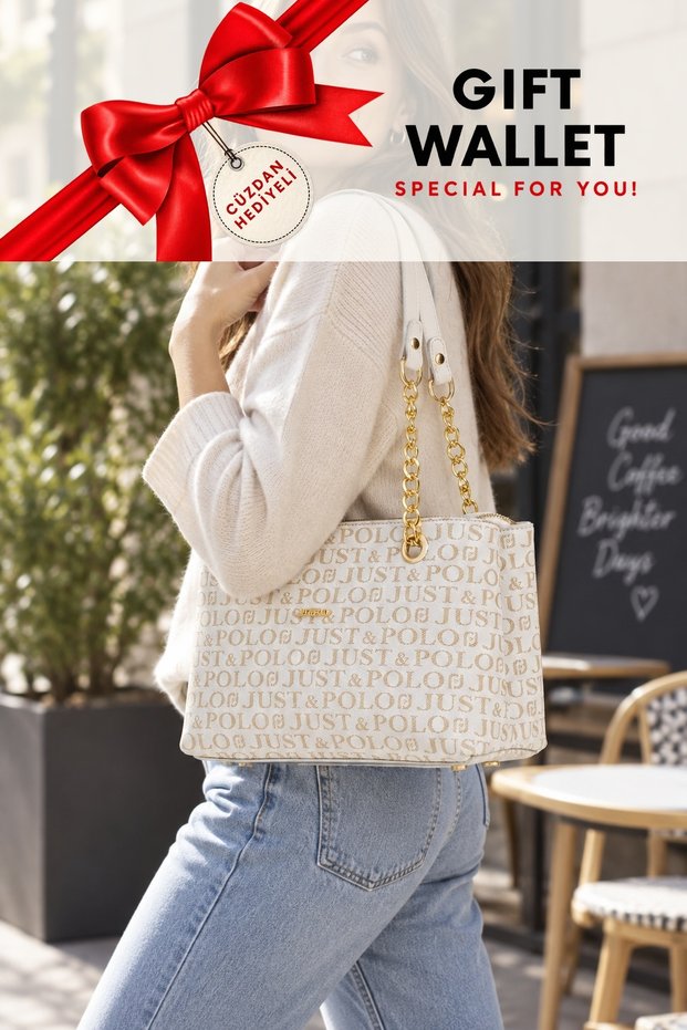 Original Women's Shoulder and Hand Bag with Cream Wallet