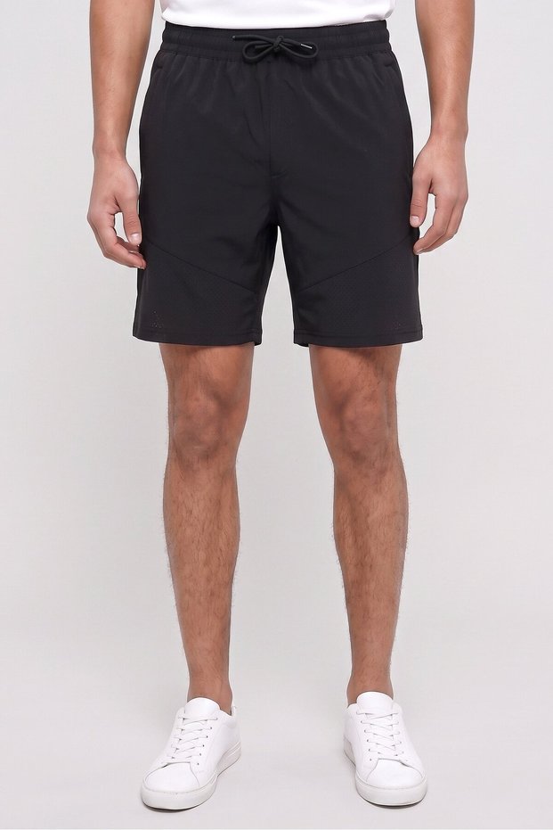 Men 2 Pieces Sportswear Fit 7 Inseam Training Shorts, Black