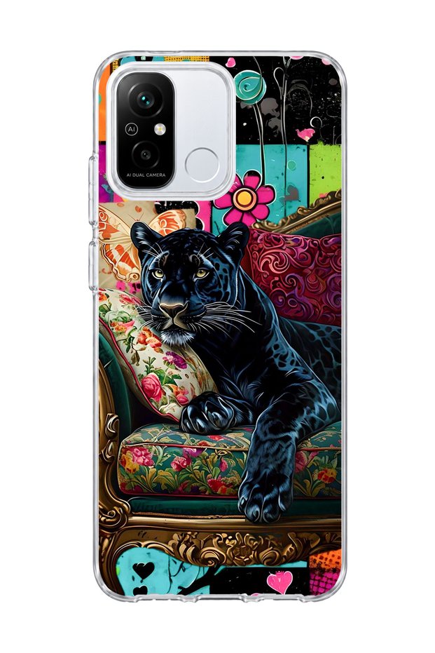 Redmi 12C Compatible Black Panther Printed Transparent Phone Case