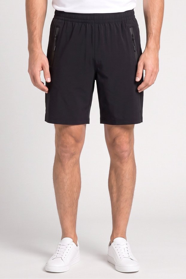 Men 2 Pieces Sportswear Fit 7 Inseam Training Shorts, Black