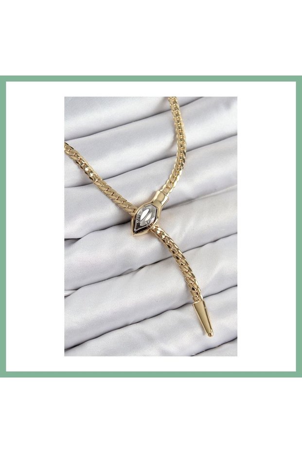 Brass Elevator Snake Model Gold Color Women's Necklace Bsk2026