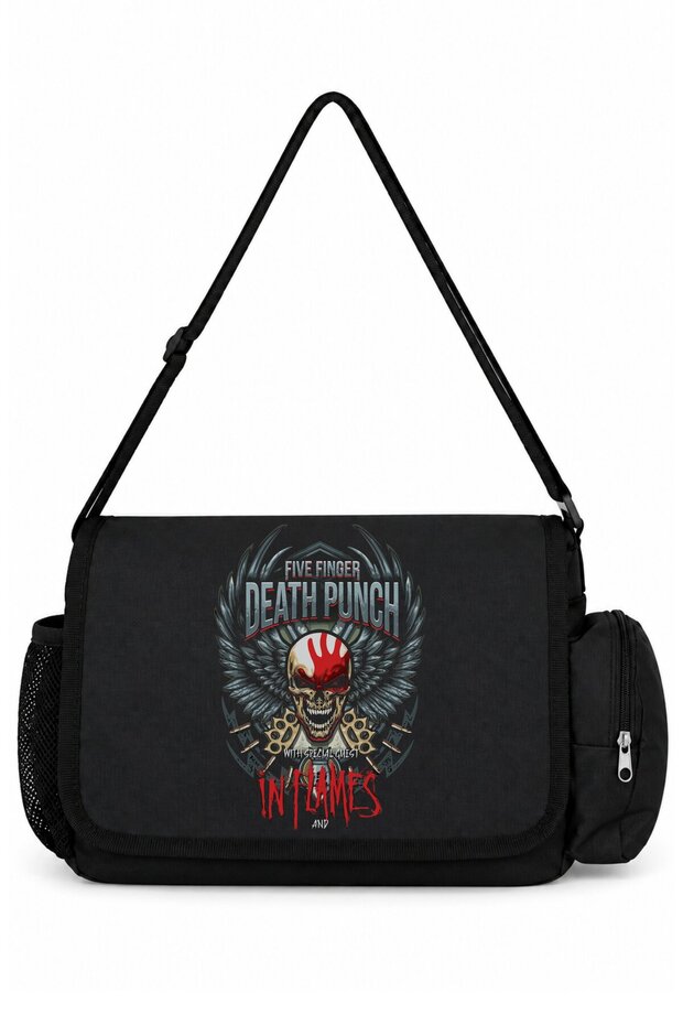 Five Finger Death Punch Rock Metal Music Band Printed School, Sports, Office Multi-Purpose Messenger Bag