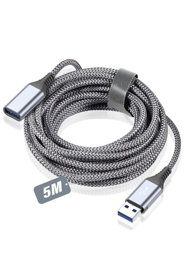 كابل تمديد USB 3.0 بطول 5 أمتار، نوع A ذكر إلى نوع A أنثى، سلك تمديد USB، نقل بيانات عالي السرعة