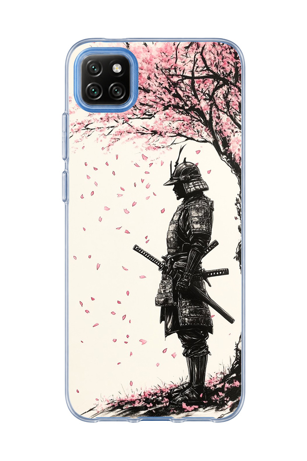 Redmi 9C Compatible Samurai Cherry Wood Printed Transparent Phone Case