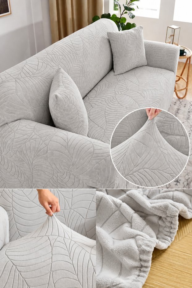 Jacquard 3 Seater Gray Sofa Cover | Elastic Seat Cover | Sofa Bed Cover | Seat Cover