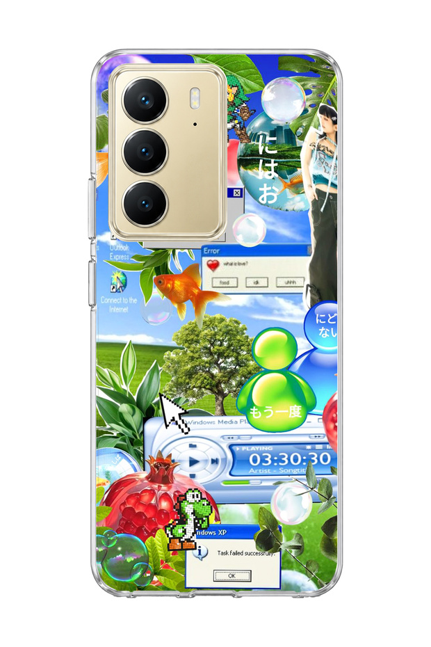 Realme C75 Compatible Green Nature Desktop Printed Transparent Phone Case