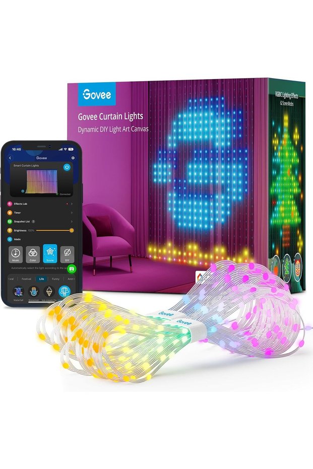 أضواء الستائر، أضواء LED الذكية للستائر، أضواء الحائط المتغيرة الألوان، أضواء سلسلة الستائر الديناميكية القابلة للتخصيص